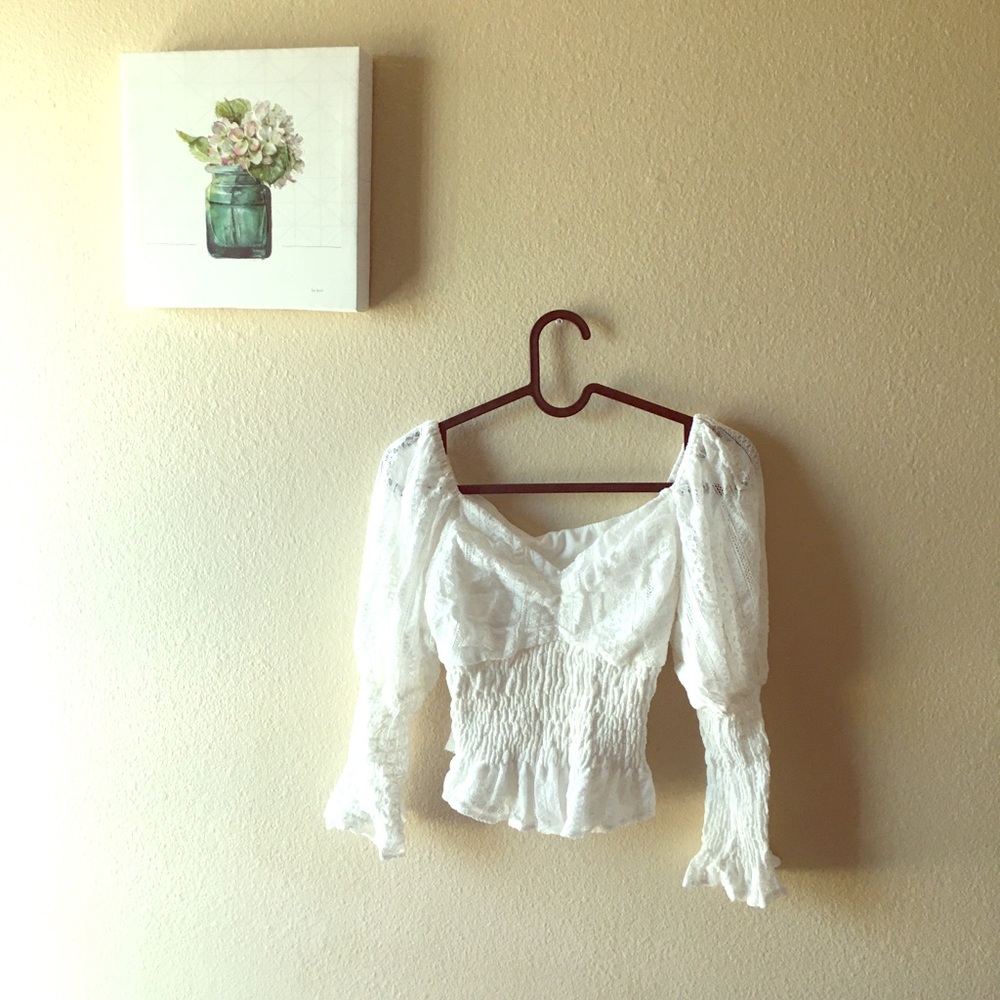 Lace mesh crop top